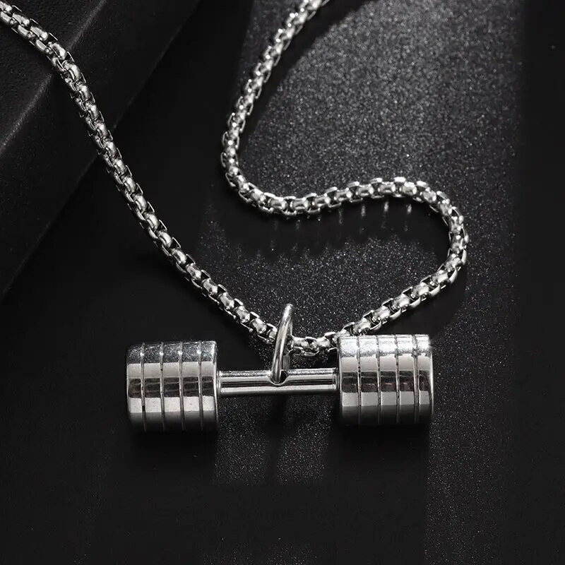 Κρεμαστό μενταγιόν αλτήρων από τιτάνιο Εξοπλισμός γυμναστικής Γυμναστήριο Κολιέ με μπάρα Μυϊκό Ανδρικό Bodybuilding Άρση βαρών Αθλητικά αξεσουάρ