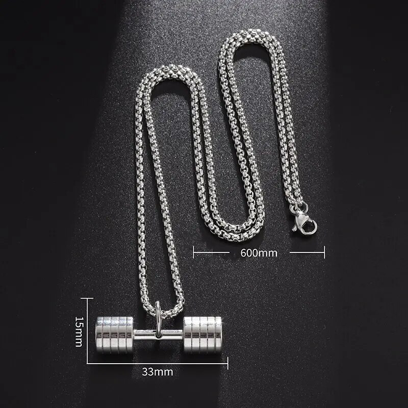 Κρεμαστό μενταγιόν αλτήρων από τιτάνιο Εξοπλισμός γυμναστικής Γυμναστήριο Κολιέ με μπάρα Μυϊκό Ανδρικό Bodybuilding Άρση βαρών Αθλητικά αξεσουάρ