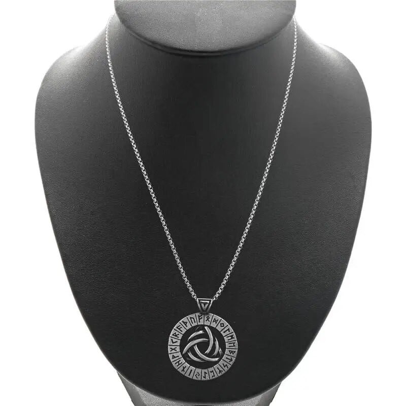 Vikingo Odino runos kompasas keltų mazgų pakabukas, vyriškas airiškas mazgas, nerūdijančio plieno karoliai Šiaurės šalių skandinaviški papuošalai