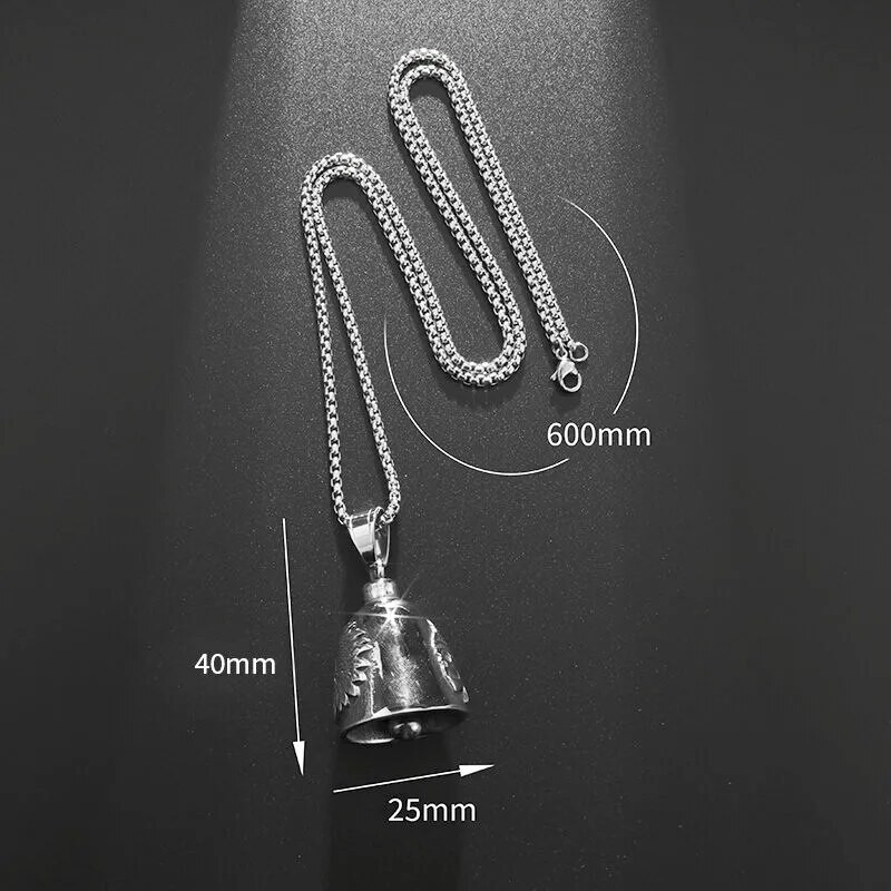 Ρετρό Personality Punk Indian Skull Chief Bell μενταγιόν Ανδρική μοτοσυκλέτα Rock Exorcism Amulet Κοσμήματα