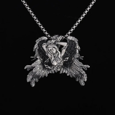 Retro sidabru dengtas moteriškas žvėries pakabukas kūdikiui angelas lankas ir strėlės karoliai, vyriški ir moteriški, žavūs papuošalai