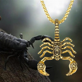Mados alternatyvūs Skorpiono karoliai Auksiniai gyvūnai Skorpiono pakabukas vyrų ir moterų hiphopo vakarėlių papuošalai