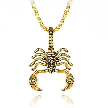 Μόδα εναλλακτικό κολιέ Σκορπιός Χρυσό κρεμαστό κόσμημα ζώων Scorpion Ανδρικά και γυναικεία κοσμήματα χιπ χοπ για πάρτι