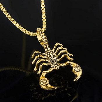Μόδα εναλλακτικό κολιέ Σκορπιός Χρυσό κρεμαστό κόσμημα ζώων Scorpion Ανδρικά και γυναικεία κοσμήματα χιπ χοπ για πάρτι