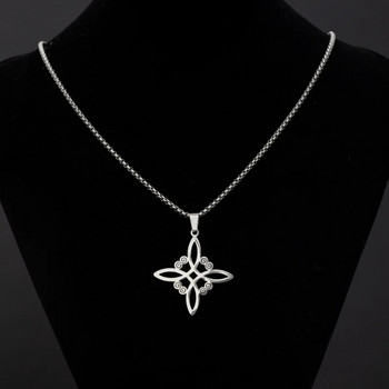 Неръждаема стомана Simple Witch\'s Irish Knot Колие Infinity Witch Jewelry Дамски чар Ежедневен чар Бижута Подарък