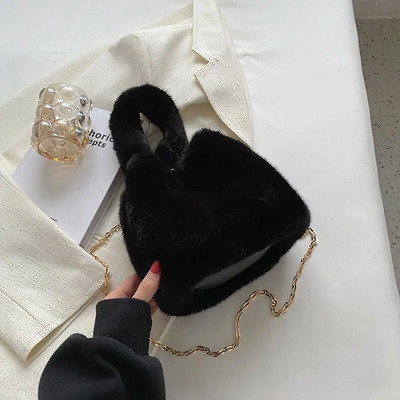 2023 m. žiemos pliušinis moteriškas krepšys mielas minkštas dirbtinis kailis mažas krepšys mados tendencijos rankinės ant pečių skersiniai krepšiai piniginė