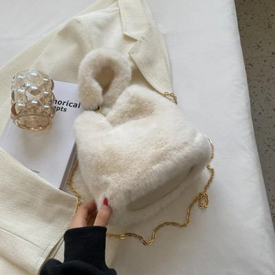 2023 m. žiemos pliušinis moteriškas krepšys mielas minkštas dirbtinis kailis mažas krepšys mados tendencijos rankinės ant pečių skersiniai krepšiai piniginė
