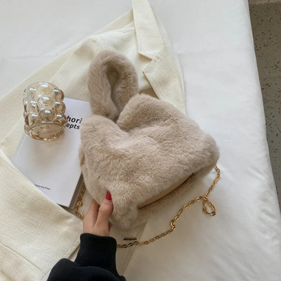 2023 m. žiemos pliušinis moteriškas krepšys mielas minkštas dirbtinis kailis mažas krepšys mados tendencijos rankinės ant pečių skersiniai krepšiai piniginė