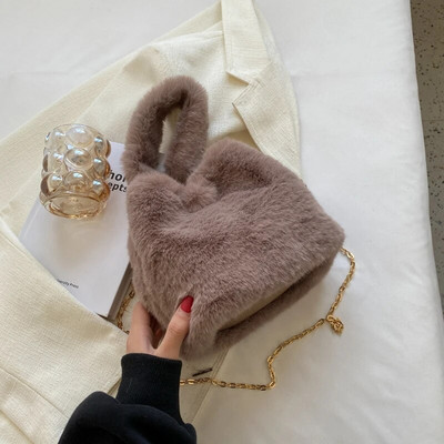 2023 m. žiemos pliušinis moteriškas krepšys mielas minkštas dirbtinis kailis mažas krepšys mados tendencijos rankinės ant pečių skersiniai krepšiai piniginė