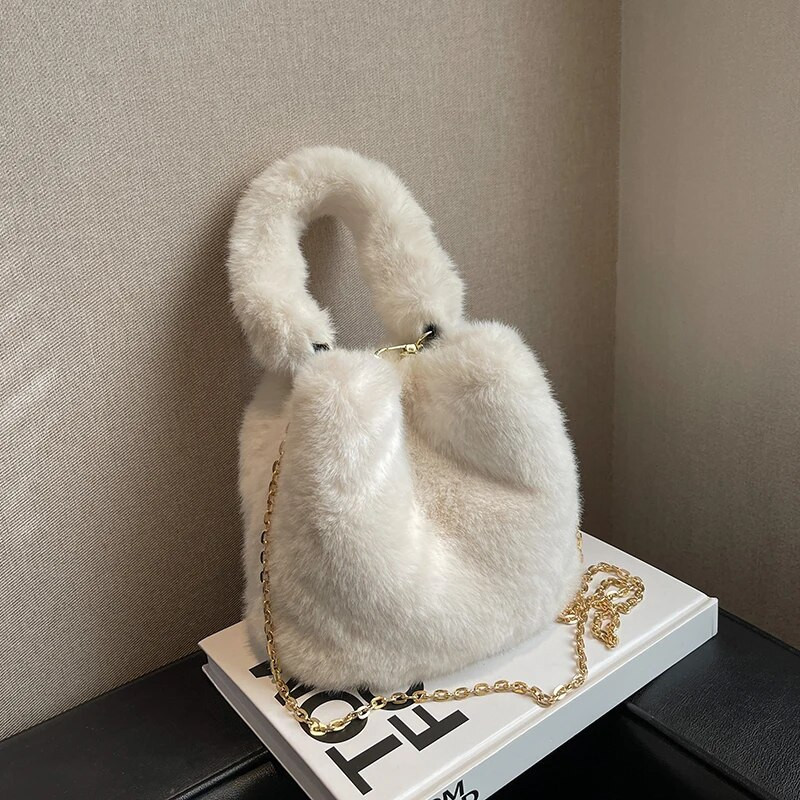 2023 m. žiemos pliušinis moteriškas krepšys mielas minkštas dirbtinis kailis mažas krepšys mados tendencijos rankinės ant pečių skersiniai krepšiai piniginė