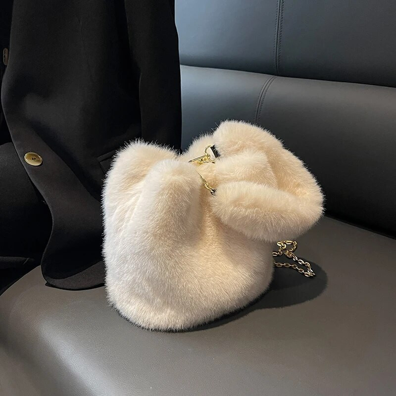 2023 m. žiemos pliušinis moteriškas krepšys mielas minkštas dirbtinis kailis mažas krepšys mados tendencijos rankinės ant pečių skersiniai krepšiai piniginė