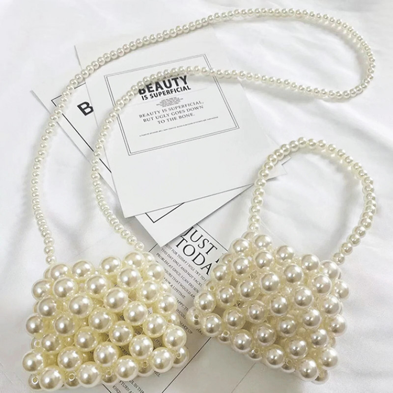 Μαργαριταρένια τσάντα για γυναίκες Πολυτελής ντιζάιν μίνι τσάντα ώμου Γυναικεία μικροσκοπική τσάντα κραγιόν Τσάντα με κέρμα