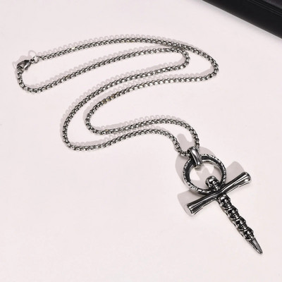 „Vnox“ gotikos kaukolės karoliai vyrams, senovinis nerūdijančio plieno „Anka“ skeleto pakabukas su kubietiška dėžute, sukrauta apykakle