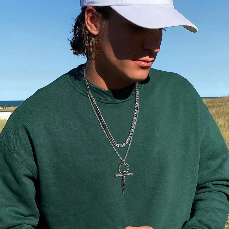 „Vnox“ gotikos kaukolės karoliai vyrams, senovinis nerūdijančio plieno „Anka“ skeleto pakabukas su kubietiška dėžute, sukrauta apykakle