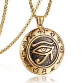 Boho Punk Egyptian Eye of Ra Horus ripats kaelakee Viking roostevabast terasest naistele meeste ehete hulgimüük