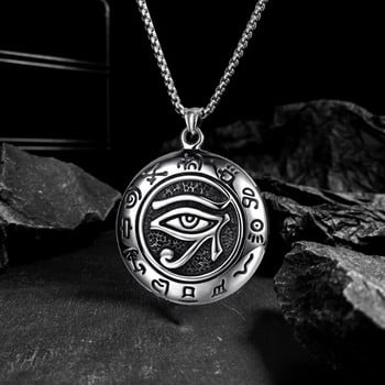 Boho Punk Egyptian Eye of Ra Horus висулка Колие Viking от неръждаема стомана за жени Мъже Бижута на едро