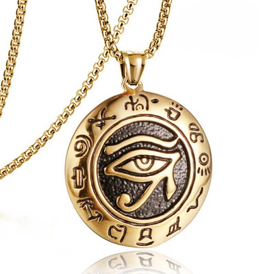 Boho Punk Egyptian Eye of Ra Horus Κρεμαστό κολιέ Viking από ανοξείδωτο ατσάλι για γυναίκες Ανδρικά κοσμήματα Χονδρική