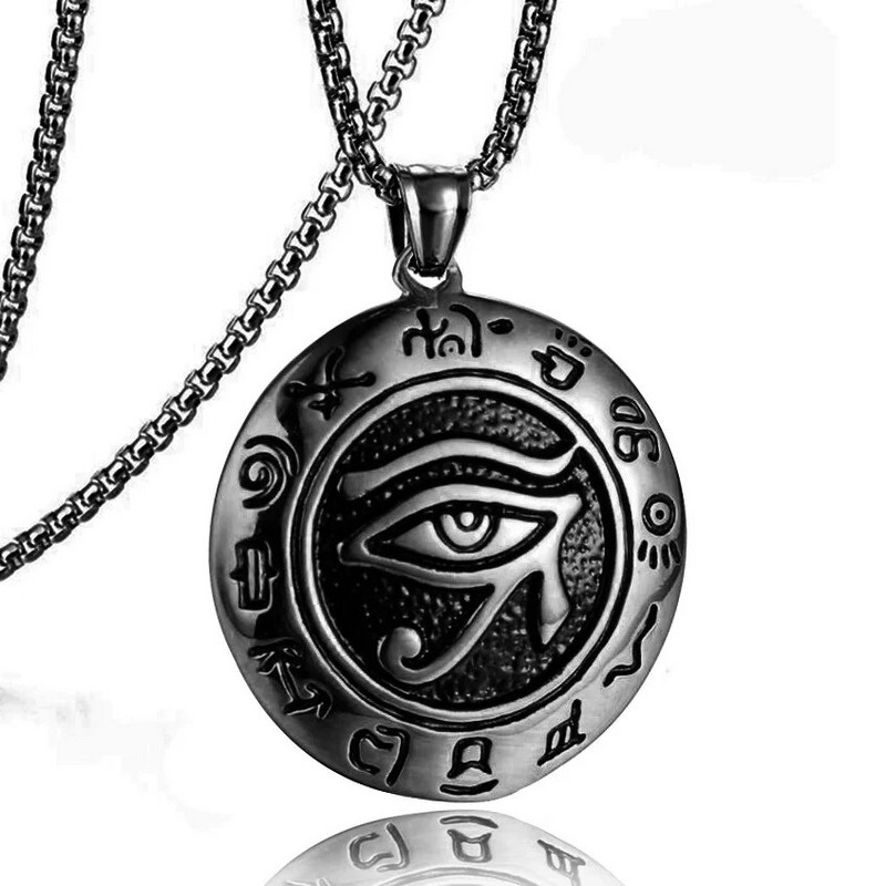 Boho Punk Egyptian Eye of Ra Horus ripats kaelakee Viking roostevabast terasest naistele meeste ehete hulgimüük