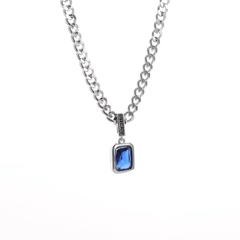 Persijos įlankos jūros mėlyna cirkonio laimės raidė pakabukas stora grandinėlė Moterų raktikaulio grandinėlė megztinis karoliai madingi papuošalai