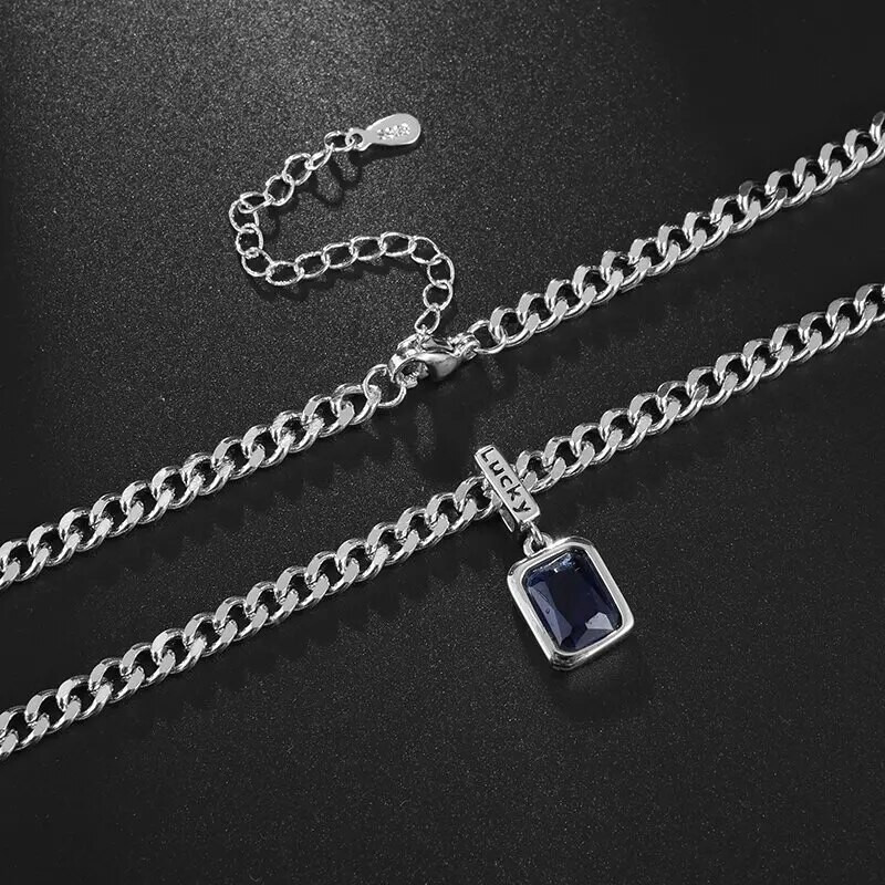 Persijos įlankos jūros mėlyna cirkonio laimės raidė pakabukas stora grandinėlė Moterų raktikaulio grandinėlė megztinis karoliai madingi papuošalai