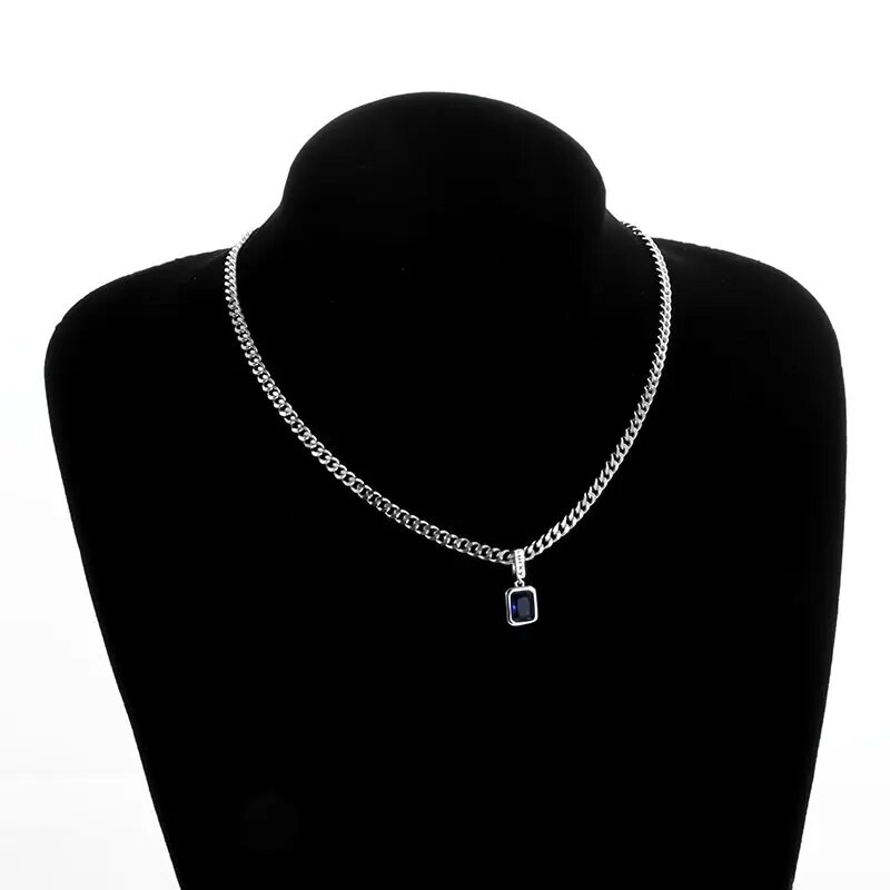 Persijos įlankos jūros mėlyna cirkonio laimės raidė pakabukas stora grandinėlė Moterų raktikaulio grandinėlė megztinis karoliai madingi papuošalai