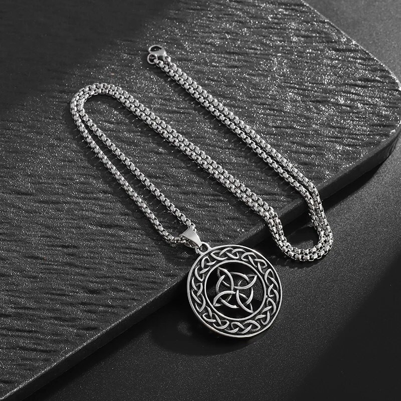 Κρεμαστό vintage Viking Celtic Knot Witchcraft Witch Knot Lucky Irish Knot Κολιέ Ανδρικά Γυναικεία κοσμήματα Φυλαχτό