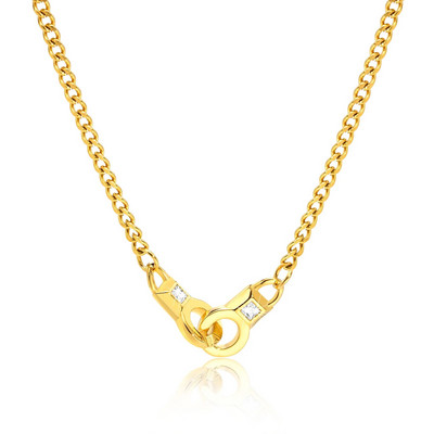 „Vnox Design“ antrankių karoliai vyrams, moterys, auksinės spalvos nerūdijančio plieno rankogalių pakabukas su kubietiška grandinėle, šauni unisex kaklo apykaklė