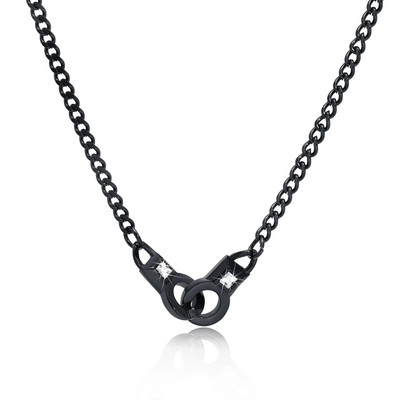 „Vnox Design“ antrankių karoliai vyrams, moterys, auksinės spalvos nerūdijančio plieno rankogalių pakabukas su kubietiška grandinėle, šauni unisex kaklo apykaklė