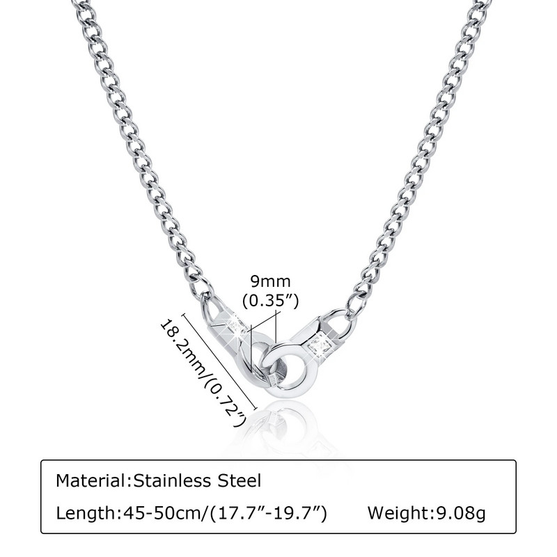 „Vnox Design“ antrankių karoliai vyrams, moterys, auksinės spalvos nerūdijančio plieno rankogalių pakabukas su kubietiška grandinėle, šauni unisex kaklo apykaklė