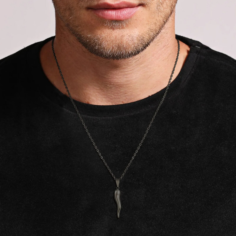 Vnox Horn kaelakeed meestele, naised, vabaaja roostevabast terasest laineline ripats, lihtsad lihtsad tüdrukute poiste kaelaripatsid