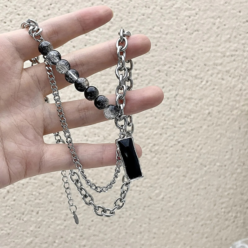 Mprainbow meeste stiilsed mustast kivist kaelakeed, šikk kahekihiline kettkrae, sõbranna isadepäeva kingitus sünnipäevapeoks