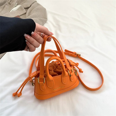 Summer Candy Color Mini Shell PU nahast string õlakotid naistele Trend huulepulk Väikeste laste rahakotid ja käekotid