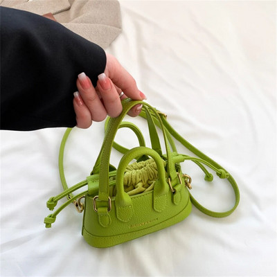 Summer Candy Color Mini Shell PU nahast string õlakotid naistele Trend huulepulk Väikeste laste rahakotid ja käekotid