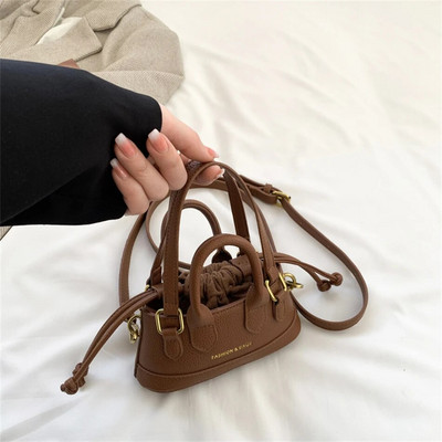 Summer Candy Color Mini Shell PU nahast string õlakotid naistele Trend huulepulk Väikeste laste rahakotid ja käekotid