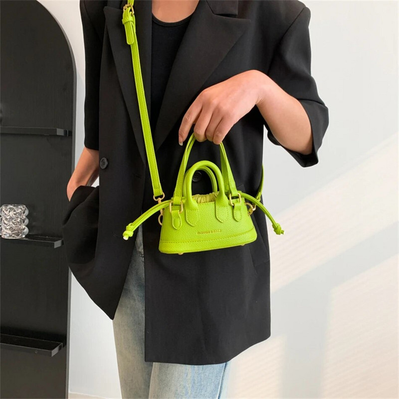 Summer Candy Color Mini Shell PU nahast string õlakotid naistele Trend huulepulk Väikeste laste rahakotid ja käekotid