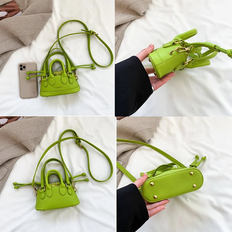 Summer Candy Color Mini Shell PU nahast string õlakotid naistele Trend huulepulk Väikeste laste rahakotid ja käekotid