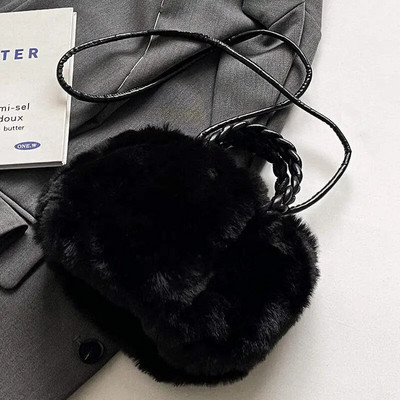 Žiemos mielas pliušinis krepšys Crossbody Krepšiai moterims per petį Naujas aksominis krepšys panelei mergaitei rudeninė maža minkšto kailio rankinė