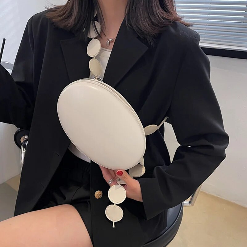 Madingas ovalaus dizaino Crossbody krepšys moterims Mini rankinė ant pečių ir piniginės Kokybiška odinė žinutė krūtinės krepšys moteriška prabangi rankinė