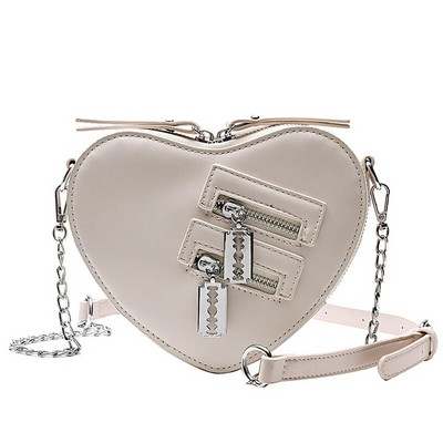 Gothic Heart Blade rāvējslēdzēja ķēde Crossbody Somas sievietēm Meitenēm Ikdienas plecu somiņas Rokassomas Techwear Vasaras Maks Goth