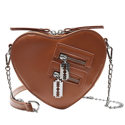 Gothic Heart Blade Užtrauktuku Grandinė Crossbody Krepšiai Moterims Merginoms Kasdieniai Rankinės Rankinės Techwear Vasarinė Piniginė Goth