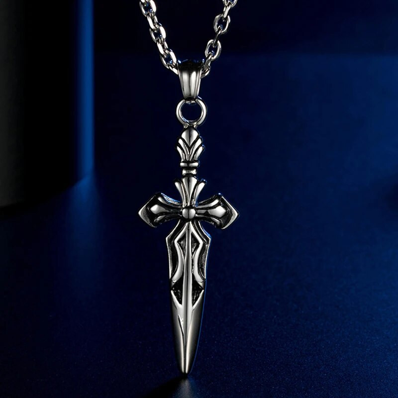 Naujiena 2023 m. Trend Retro Vyriški kardo pakabukai Punk nerūdijančio plieno vintažinė kaklo grandinėlė vyrams, šaunūs daiktai, madingi papuošalai