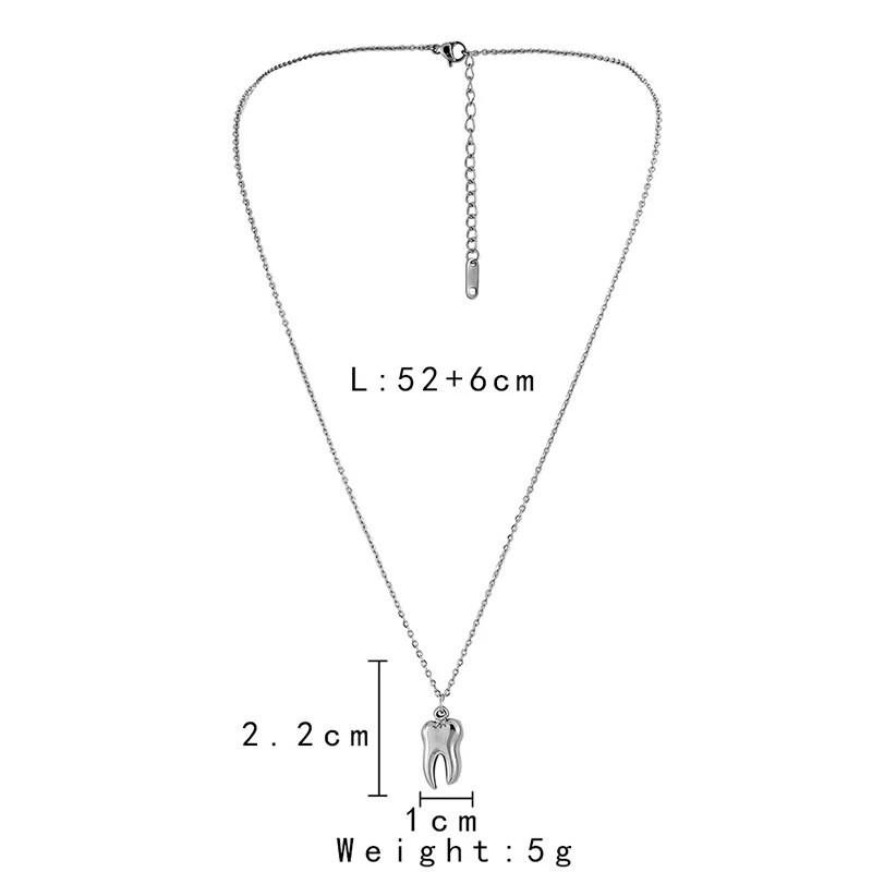 Punk meeste hammaste ripatsiga kaelakee, spetsiaalne roostevabast terasest kaelakett meestele, uus 2023. aastal Trend Cool Mood Ehted Aksessuaarid