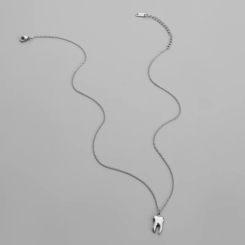 Punk meeste hammaste ripatsiga kaelakee, spetsiaalne roostevabast terasest kaelakett meestele, uus 2023. aastal Trend Cool Mood Ehted Aksessuaarid