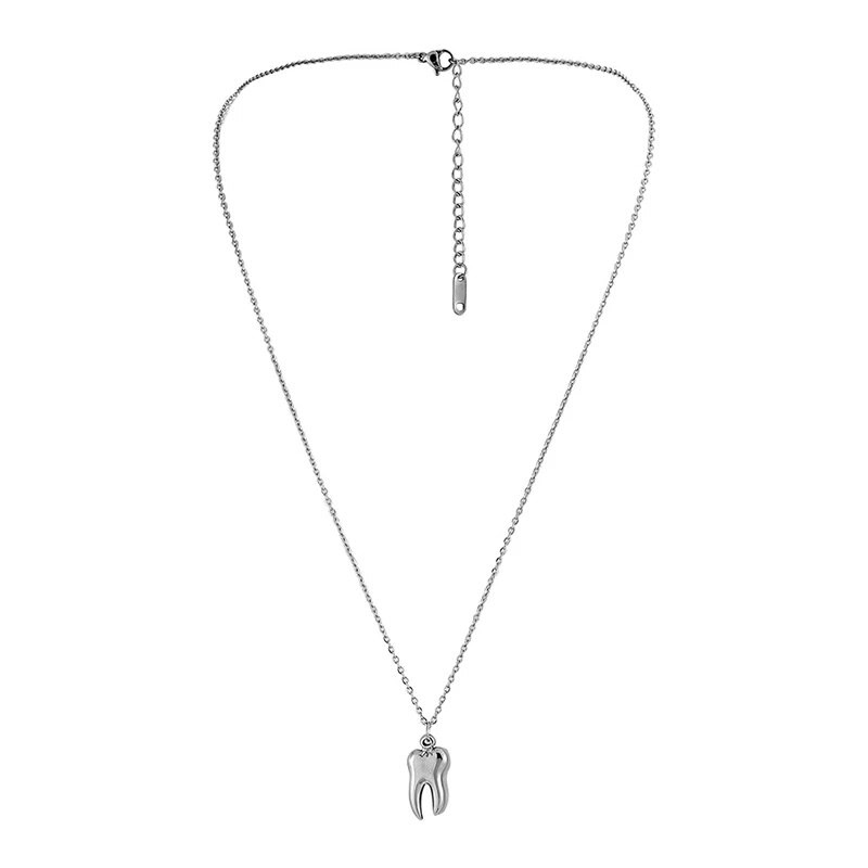 Punk meeste hammaste ripatsiga kaelakee, spetsiaalne roostevabast terasest kaelakett meestele, uus 2023. aastal Trend Cool Mood Ehted Aksessuaarid