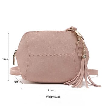 REPRCLA Модни матирани PU кожени чанти за през рамо Candy Color Shell Дамски чанти Crossbody с пискюли Дамски чанти