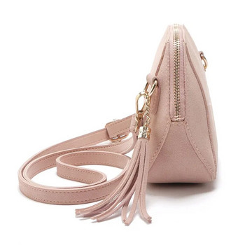 REPRCLA Модни матирани PU кожени чанти за през рамо Candy Color Shell Дамски чанти Crossbody с пискюли Дамски чанти