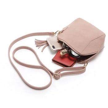 REPRCLA Модни матирани PU кожени чанти за през рамо Candy Color Shell Дамски чанти Crossbody с пискюли Дамски чанти