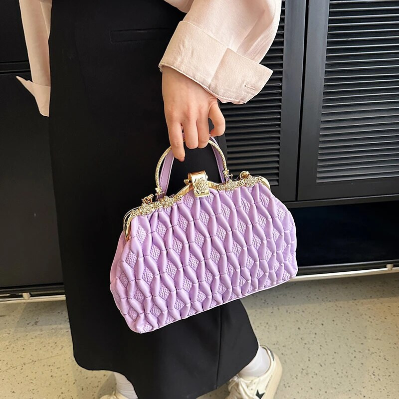 Prabangi moteriška rankinė Trend Shell Design Pečių krepšys Piniginė Summer Candy Spalva Odinis Crossbody Bag Lady Vakarinis krepšys Satchel