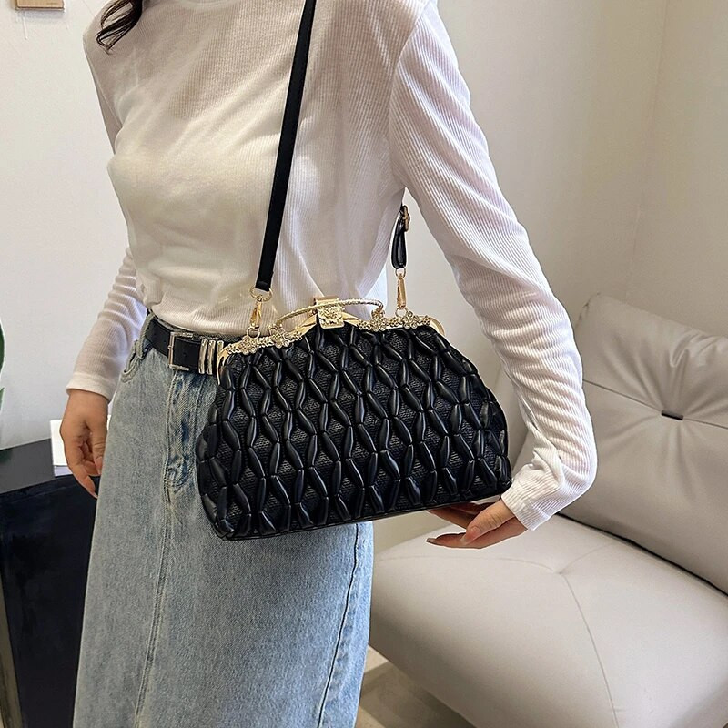 Prabangi moteriška rankinė Trend Shell Design Pečių krepšys Piniginė Summer Candy Spalva Odinis Crossbody Bag Lady Vakarinis krepšys Satchel