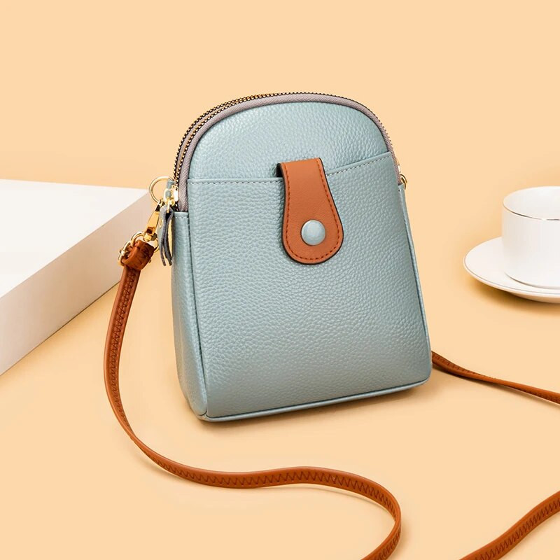 Naiste kott Uus kaasaskantav Messenger väike kott Mini mobiiltelefon käekotid Mood 100% lehma nahast koorekott Suure mahutavusega rahakott